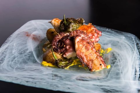 Plato de pulpo de restaurante de Vilavella Hotel & Spa****