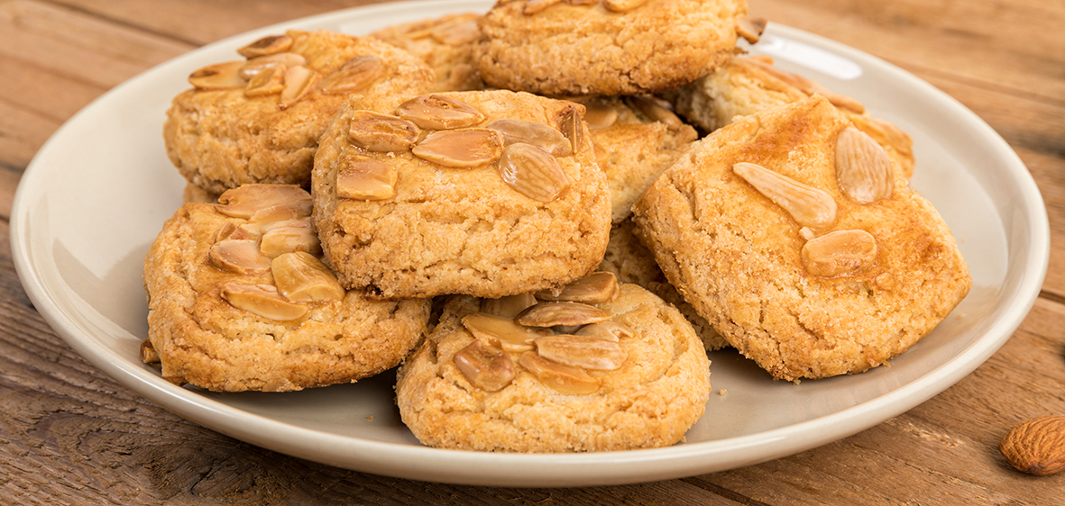 Spanish Almendrados cookies on a plate